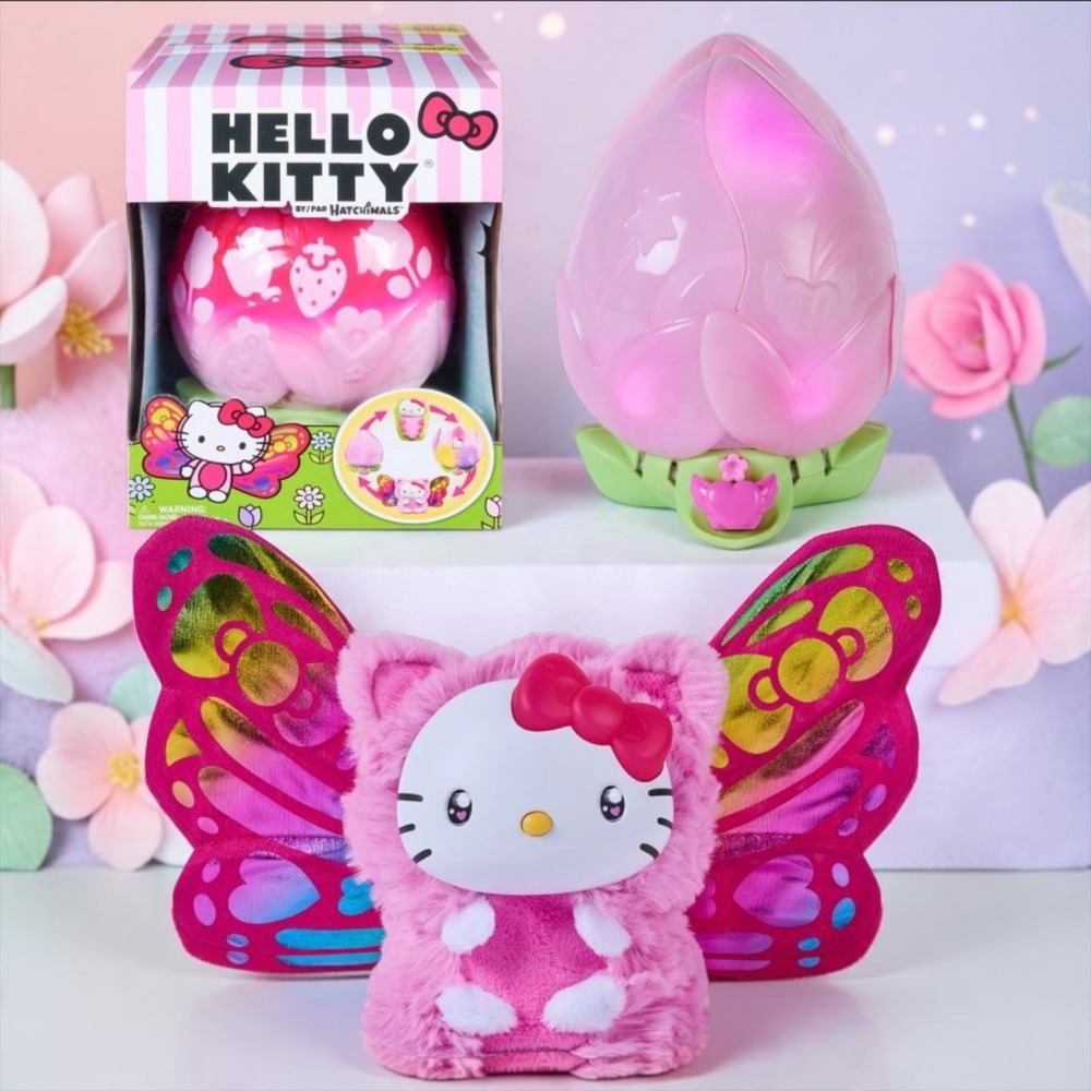 Hello Kitty by Hatchimals Bloom Interactive Transforming Plush Butterfly Toy NEW